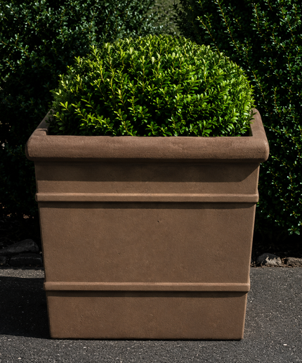 Campania Marin 22.25" W x 19" H Small Square Cast Stone Planter P-737-PN - Pietra Nuova