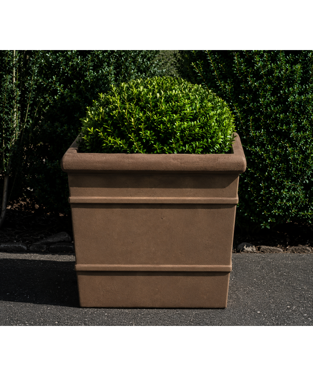 Campania Marin 22.25" W x 19" H Small Square Cast Stone Planter P-737-PN - Pietra Nuova