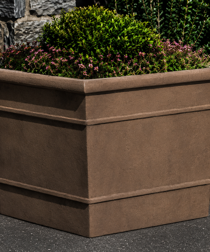 Campania Marin 28.5" W x 24.75" H Large Square Cast Stone Planter P-736-PN - Pietra Nuova