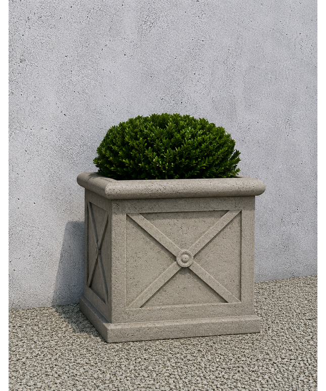 Campania Montparnasse 30" W x 28.25" H Large Square Cast Stone Planter P-778-GS - Greystone