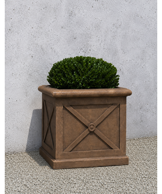 Campania Montparnasse 30" W x 28.25" H Large Square Cast Stone Planter P-778-PN - Pietra Nuova