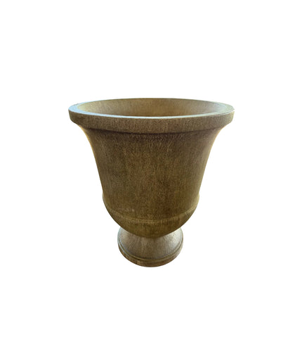Campania Pascal 23" W x 28" H Round Large Cast Stone Urn Planter P-664-AL - Aged Limestone