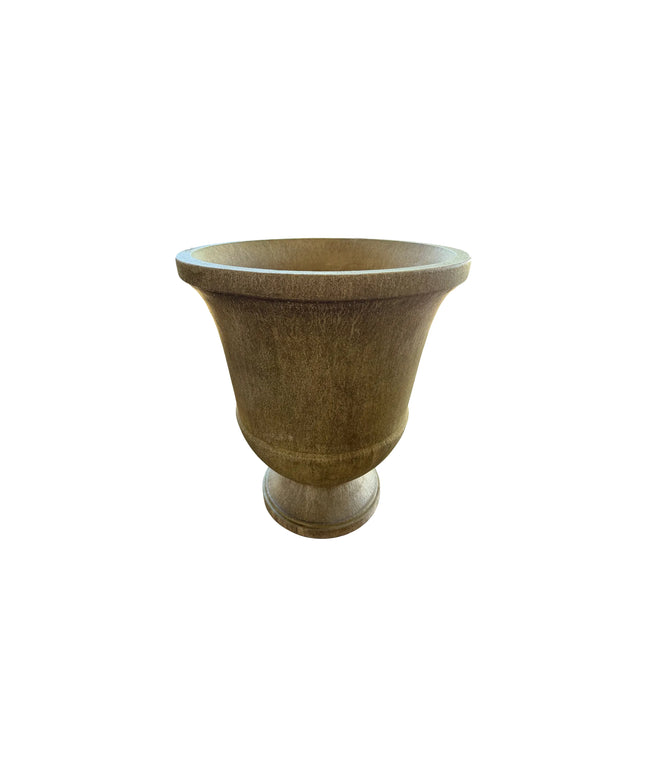 Campania Pascal 23" W x 28" H Round Large Cast Stone Urn Planter P-664-AL - Aged Limestone