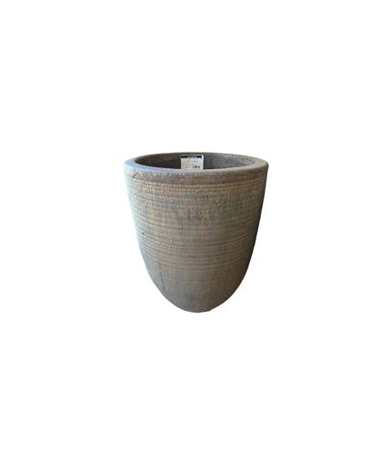 Campania Riga 12.5" W x 16.50" H Round Small Glazed Clay Planter 8107-4102 - Bronze