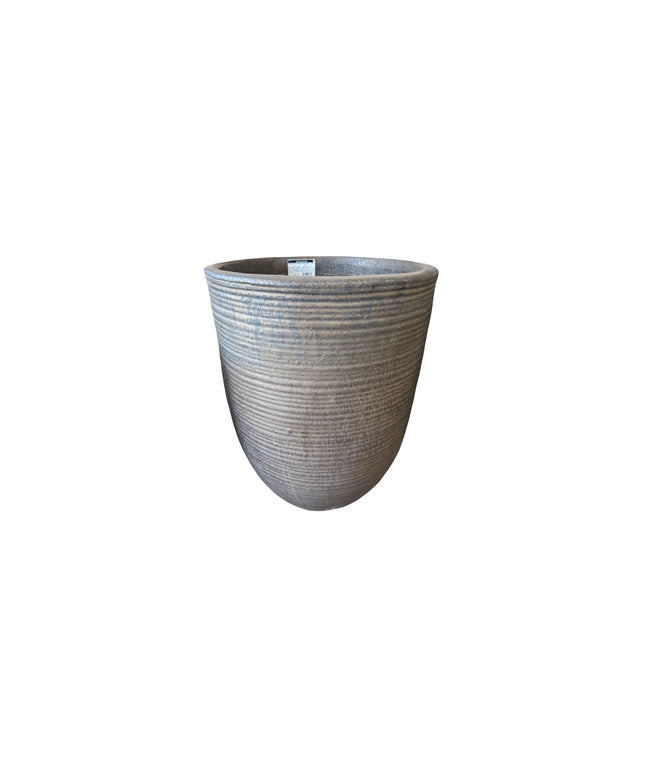 Campania Riga 16.5" W x 21.25" H Round Medium Glazed Clay Planter 8107-4101 - Bronze