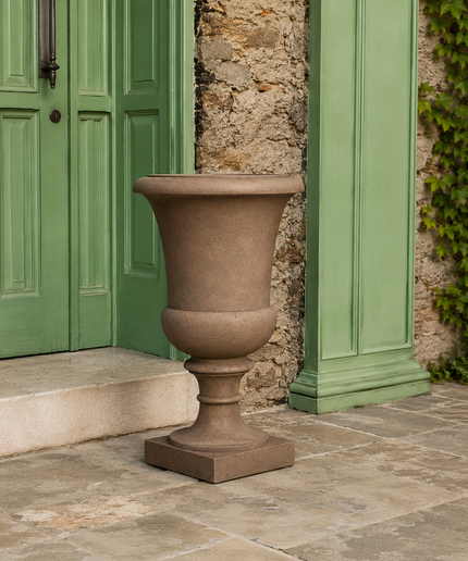 Campania Soane 20.75" W x 31" H Round Cast Stone Urn Planter P-774-PN - Pietra Nuova