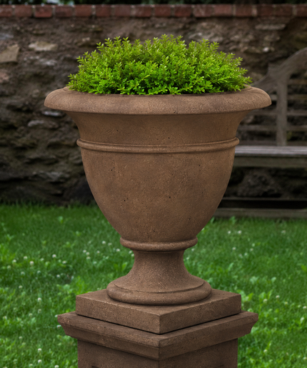 Campania St. James 24" W x 26" H Round Large Cast Stone Urn Planter P-839-PN - Pietra Nuova