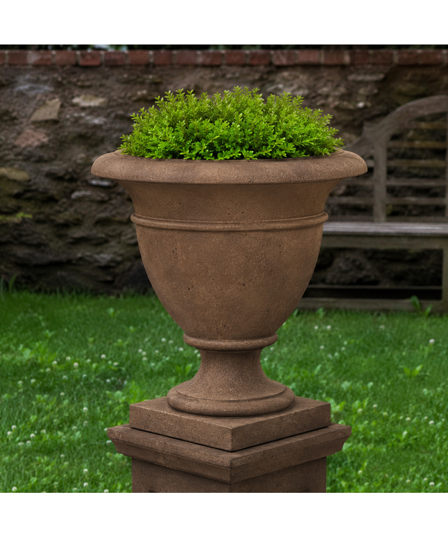 Campania St. James 24" W x 26" H Round Large Cast Stone Urn Planter P-839-PN - Pietra Nuova