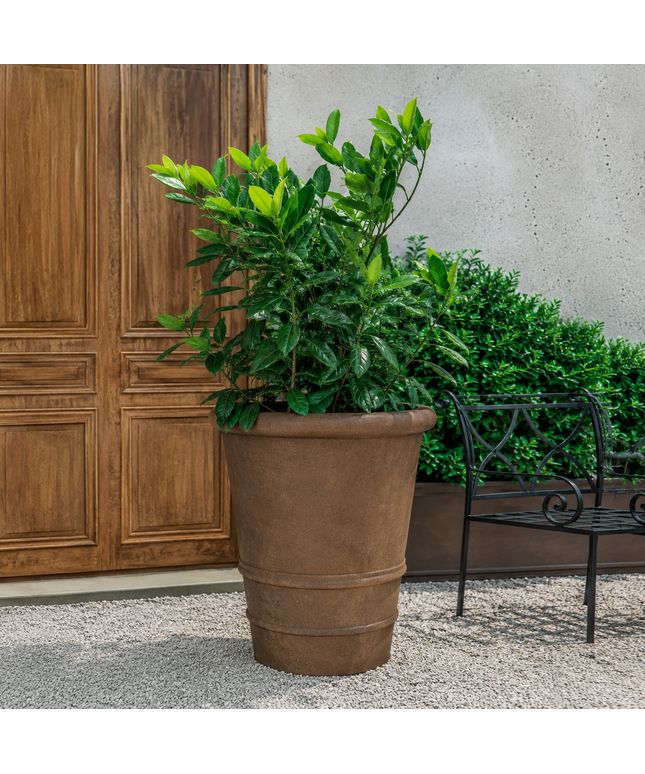 Campania Urbino 32" W x 36" H Round Extra Large Cast Stone Planter P-856-PN - Pietra Nuova