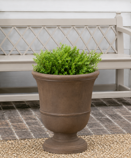 Campania Williamsburg 18" W x 22" H Round Cast Stone Orangery Urn Planter P-452-PN - Pietra Nuova