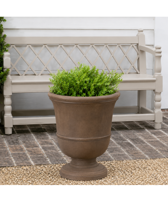Campania Williamsburg 18" W x 22" H Round Cast Stone Orangery Urn Planter P-452-PN - Pietra Nuova