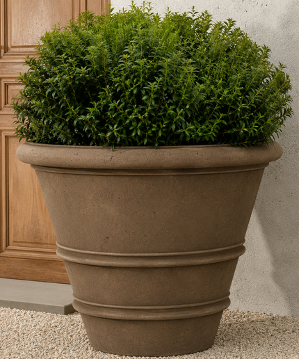 Campania Classic Rolled Rim 40" W x 31.5" H Round Large Cast Stone Planter P-903-PN - Pietra Nuova