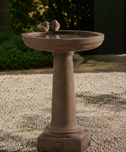 Campania Juliet 24" L x 22" W x 34" H Cast Stone Birdbath B-143-PN - Pietra Nuova