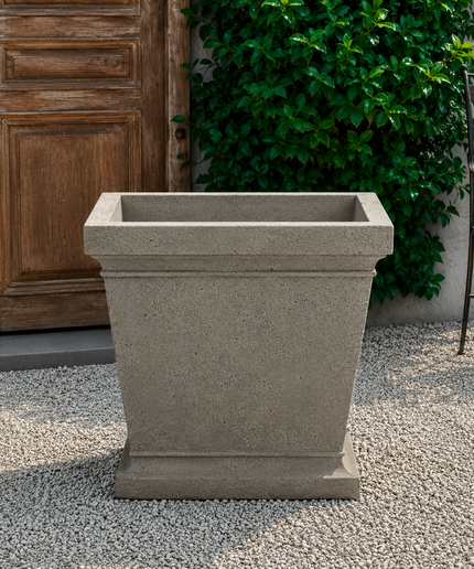 Campania Madison 27.25" W x 25.25" H Square Large Cast Stone Planter P-872-GS - Greystone