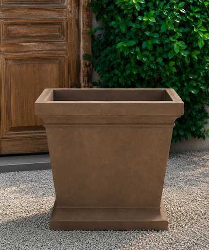 Campania Madison 27.25" W x 25.25" H Square Large Cast Stone Planter P-872-PN - Pietra Nuova