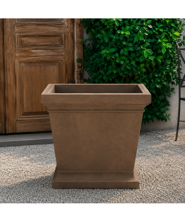 Campania Madison 27.25" W x 25.25" H Square Large Cast Stone Planter P-872-PN - Pietra Nuova