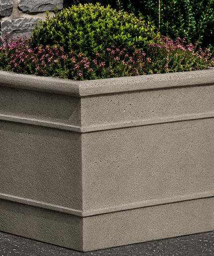 Campania Marin 28.5" W x 24.75" H Large Square Cast Stone Planter P-736-GS - Greystone