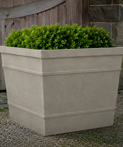 Campania Marin 36.25" W x 30.75" H Extra Large Square Cast Stone Planter P-997-GS - Greystone