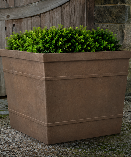 Campania Marin 36.25" W x 30.75" H Extra Large Square Cast Stone Planter P-997-PN - Pietra Nuova