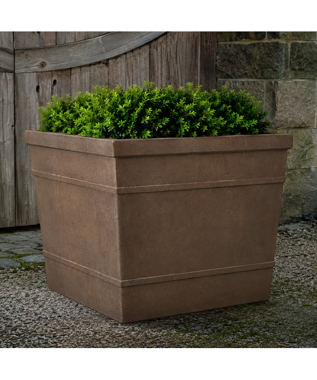 Campania Marin 36.25" W x 30.75" H Extra Large Square Cast Stone Planter P-997-PN - Pietra Nuova