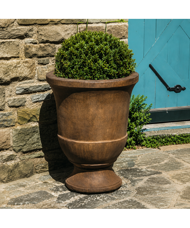 Campania Pascal 23" W x 28" H Round Large Cast Stone Urn Planter P-664-PN - Pietra Nuova