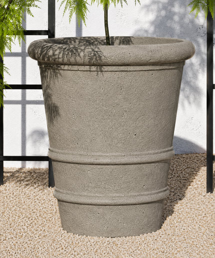 Campania Urbino 25.5" W x 28" H Round Large Cast Stone Planter P-427-GS - Greystone