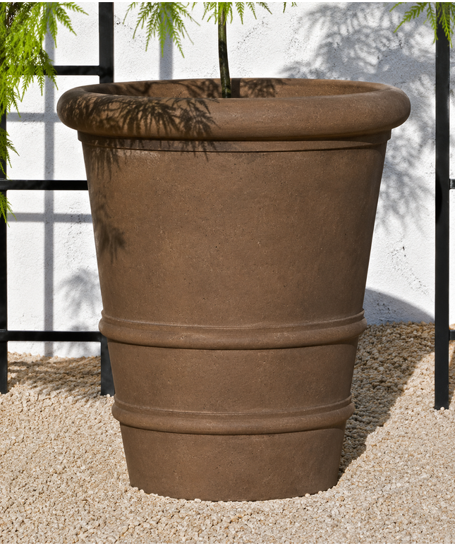 Campania Urbino 25.5" W x 28" H Round Large Cast Stone Planter P-427-PN - Pietra Nuova