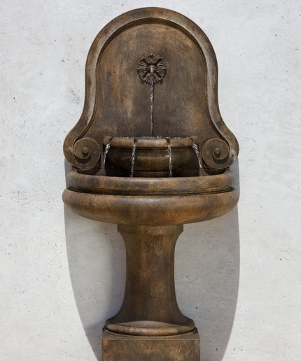 Campania Valencia 29.75" L x 17.5" W x 61.5" H Cast Stone Wall Fountain FT-151-PN - Pietra Nuova