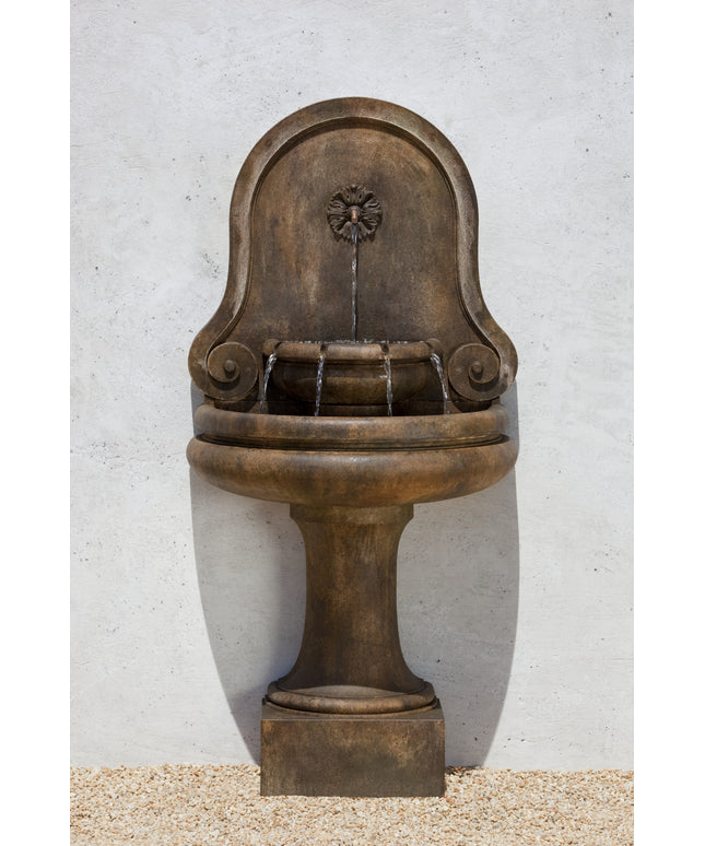 Campania Valencia 29.75" L x 17.5" W x 61.5" H Cast Stone Wall Fountain FT-151-PN - Pietra Nuova
