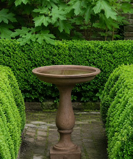 Campania Williamsburg 21.5" W x 27.5" H Cast Stone Candlestand Birdbath B-119-PN - Pietra Nuova