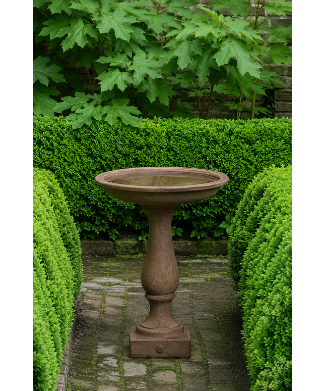 Campania Williamsburg 21.5" W x 27.5" H Cast Stone Candlestand Birdbath B-119-PN - Pietra Nuova