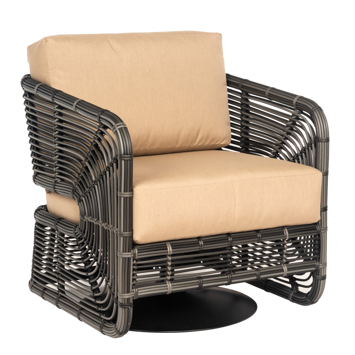 Woodard Carver Cushion Swivel Lounge Chair S675015 - Rumor Slate