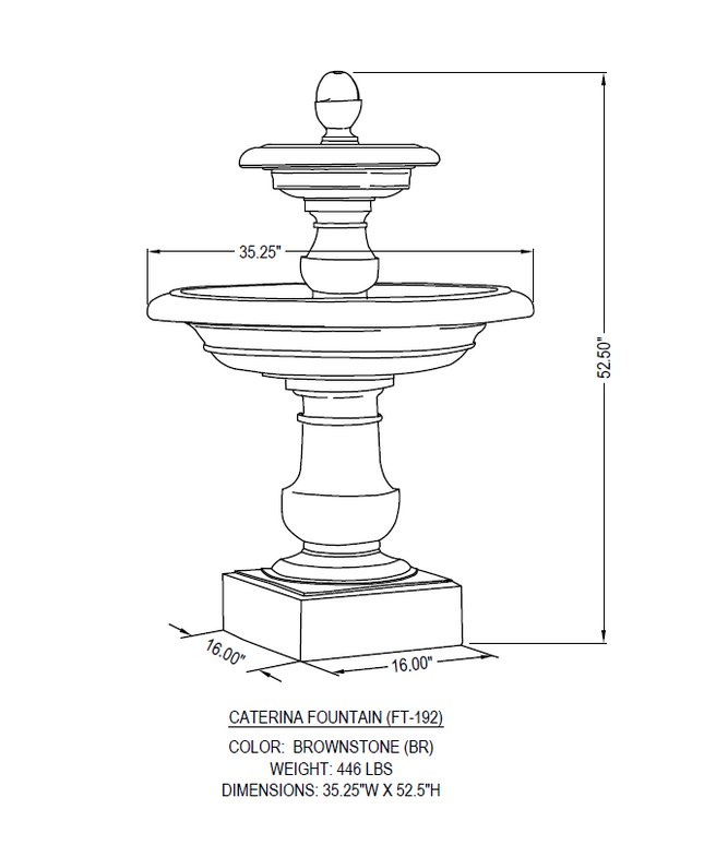 Campania Caterina 35" W x 52" H Cast Stone Fountain FT-192-GS - Greystone
