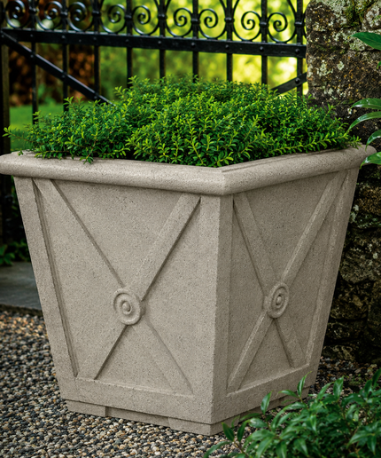 Campania Directoire 20.25" W x 19" H Square Extra Small Cast Stone Planter P-891-GS - Greystone