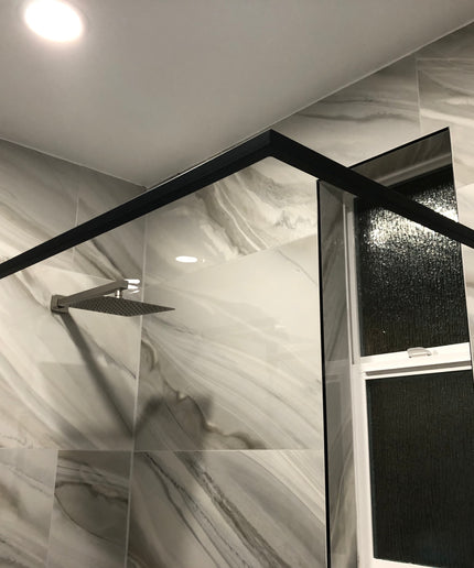 Modern L-Shaped 60”W x 30”D  Shower Curtain Rod for Bath Tub - Matte Black