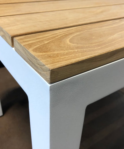 Patio Renaissance Coronado 20"W x 20"D x 20-1/2"H Square End Table 980024 - #3107 Textured White / #4043 Fresh Teak