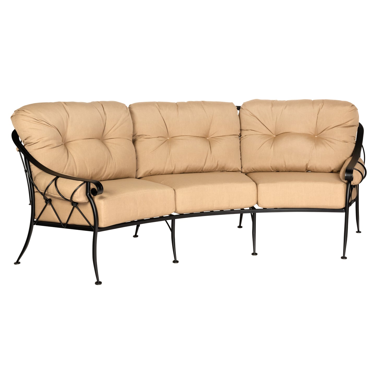 Woodard Derby Cushion Crescent Sofa 4T0064 - Textured Black / Michelangelo Toast