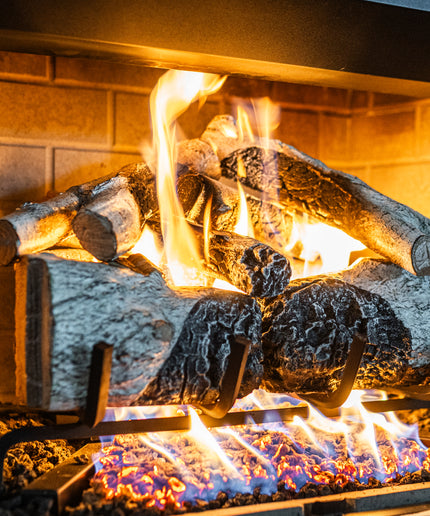 18" Charred Mountain Birch Gas Log Set - Remote Ignition