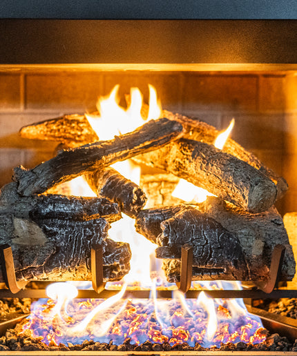 18" Charred American Oak Gas Log Set - Remote Ignition