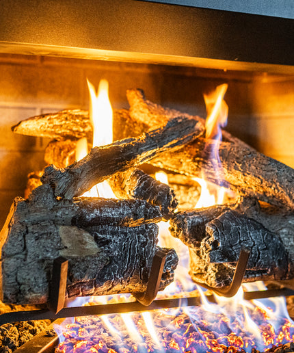 18" Charred American Oak Gas Log Set - Remote Ignition
