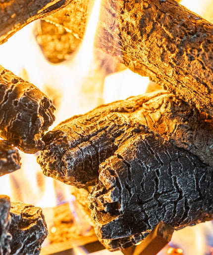 18" Charred American Oak Gas Log Set - Remote Ignition