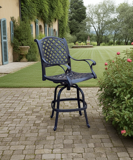 Darlee Nassau Cast Aluminum Swivel Bar Stool DL13-7 - Antique Bronze