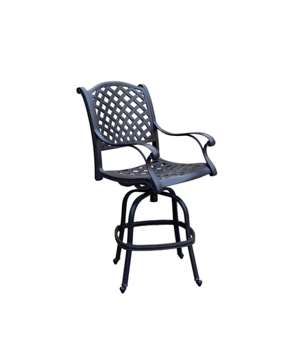 Darlee Nassau Cast Aluminum Swivel Bar Stool DL13-7 - Antique Bronze