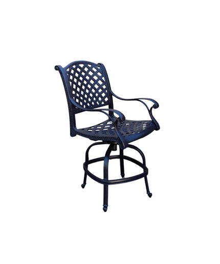 Darlee Nassau Cast Aluminum Swivel Counter Stool DL13-7CH - Antique Bronze