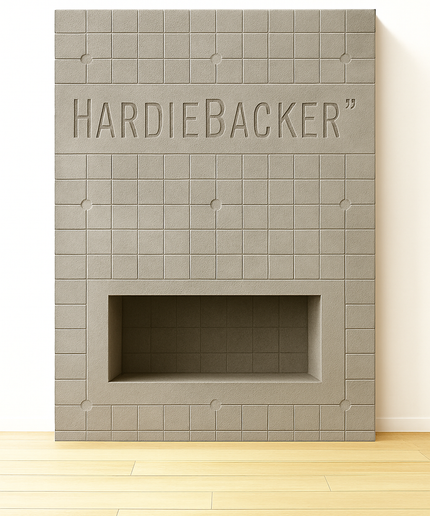 86"w x 96"h x 14"d "Tile Ready" Floor to Ceiling Media Wall for Dimplex Ignite Bold 50" Electric Fireplace