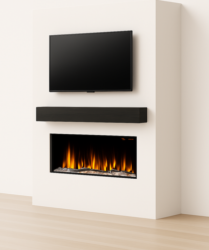 86"w x 96"h x 14"d "Tile Ready" Floor to Ceiling Media Wall for Dimplex Ignite Bold 50" Electric Fireplace