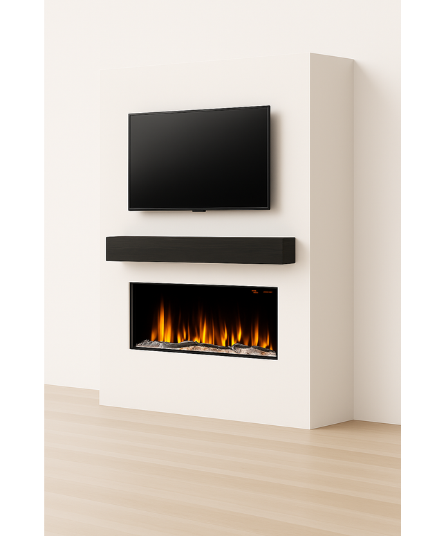 86"w x 96"h x 14"d "Tile Ready" Floor to Ceiling Media Wall for Dimplex Ignite Bold 50" Electric Fireplace