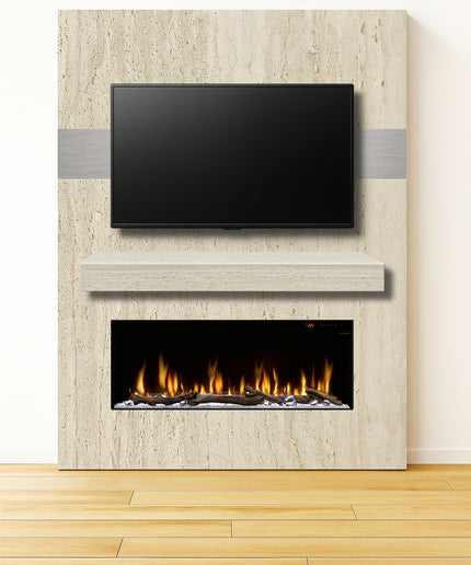 86"w x 96"h x 14"d "Tile Ready" Floor to Ceiling Media Wall for Dimplex Ignite Bold 50" Electric Fireplace