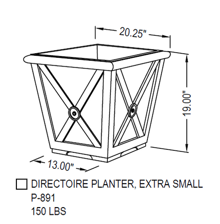 Campania Directoire 20.25" W x 19" H Square Extra Small Cast Stone Planter P-891-PN - Pietra Nuova
