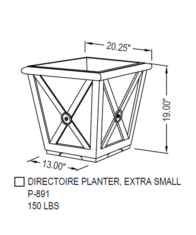 Campania Directoire 20.25" W x 19" H Square Extra Small Cast Stone Planter P-891-PN - Pietra Nuova